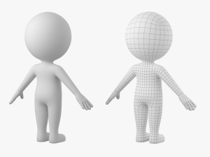 Cute Stickman In A-Pose CAT Rig 3D Модель