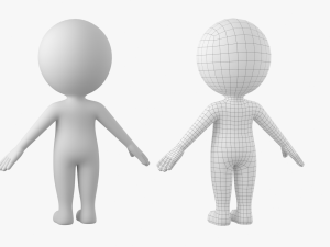 Cute Stickman In A-Pose CAT Rig 3D Модель