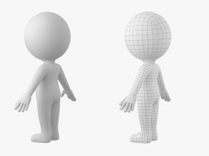 Cute Stickman In A-Pose CAT Rig 3D Модель