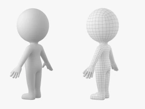 Cute Stickman In A-Pose CAT Rig 3D Model