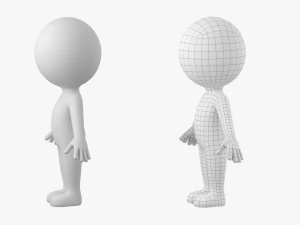 Cute Stickman In A-Pose CAT Rig 3D Model