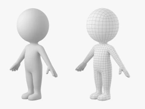 Cute Stickman In A-Pose CAT Rig 3D Model