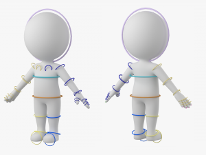 Cute Stickman In A-Pose CAT Rig 3D Модель