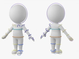 Cute Stickman In A-Pose CAT Rig 3D Model