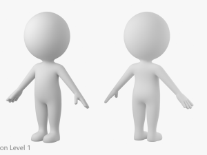 Cute Stickman In A-Pose CAT Rig 3D Модель