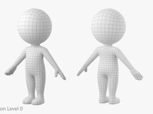 Cute Stickman In A-Pose CAT Rig 3D Модель