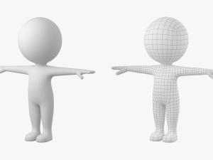Cute Stickman In T-Pose CAT Rig Modello 3D