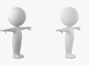 Cute Stickman In T-Pose CAT Rig 3D Model