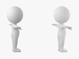 Cute Stickman In T-Pose CAT Rig Modello 3D