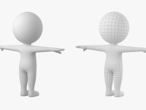 Cute Stickman In T-Pose CAT Rig Modello 3D