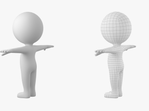 Cute Stickman In T-Pose CAT Rig Modello 3D