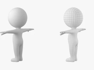 Cute Stickman In T-Pose CAT Rig 3D Model