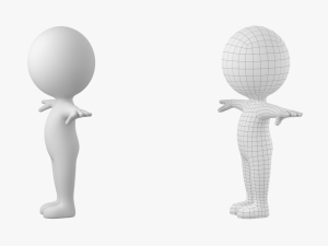 Cute Stickman In T-Pose CAT Rig Modello 3D