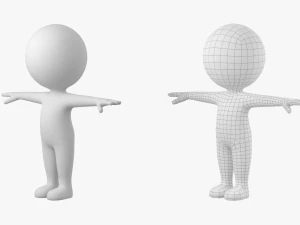 Cute Stickman In T-Pose CAT Rig 3D Model