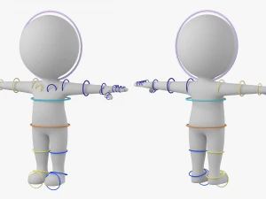 Cute Stickman In T-Pose CAT Rig 3D Model