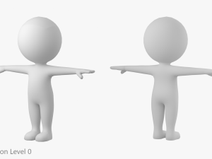 Cute Stickman In T-Pose CAT Rig Modello 3D