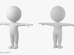 Cute Stickman In T-Pose CAT Rig Modello 3D