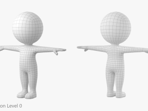 Cute Stickman In T-Pose CAT Rig Modello 3D