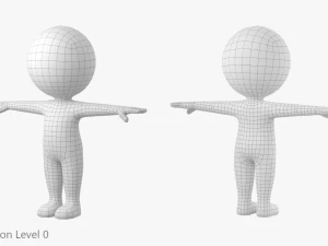 Cute Stickman In T-Pose CAT Rig 3D Model