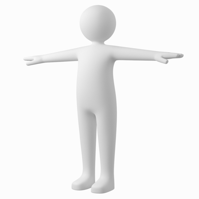 Adult Male Stickman in T-Pose Modèle 3D .c4d .max .obj .3ds .fbx .stl .blend 
