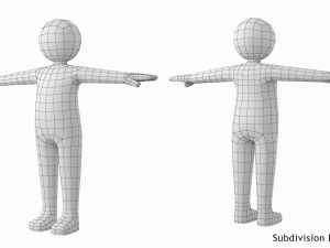 Adult Male Stickman in T-Pose Modèle 3D