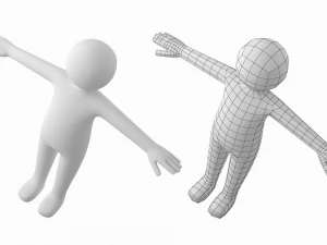 Stickman maschio adulto nella posa a T Modello 3D