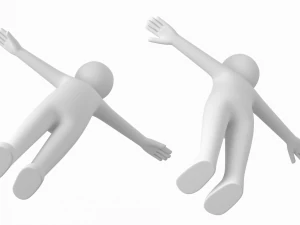 Stickman maschio adulto nella posa a T Modello 3D