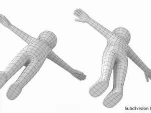 Stickman maschio adulto nella posa a T Modello 3D