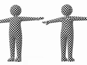 Stickman maschio adulto nella posa a T Modello 3D