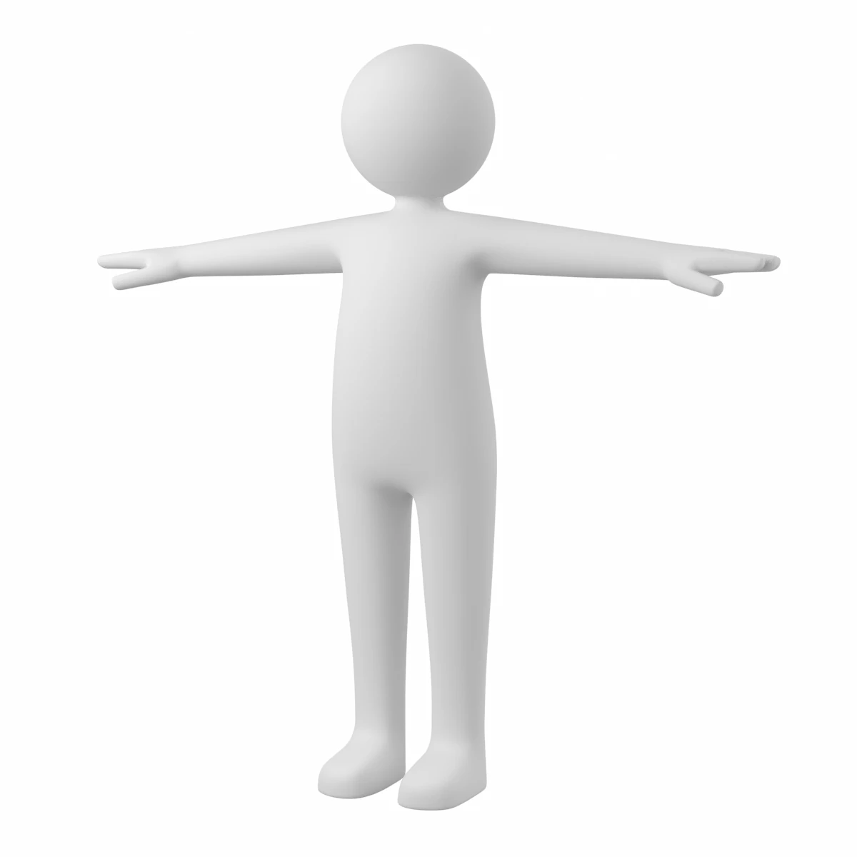 Stickman in T-Pose 3D Model .c4d .max .obj .3ds .fbx .stl .blend 