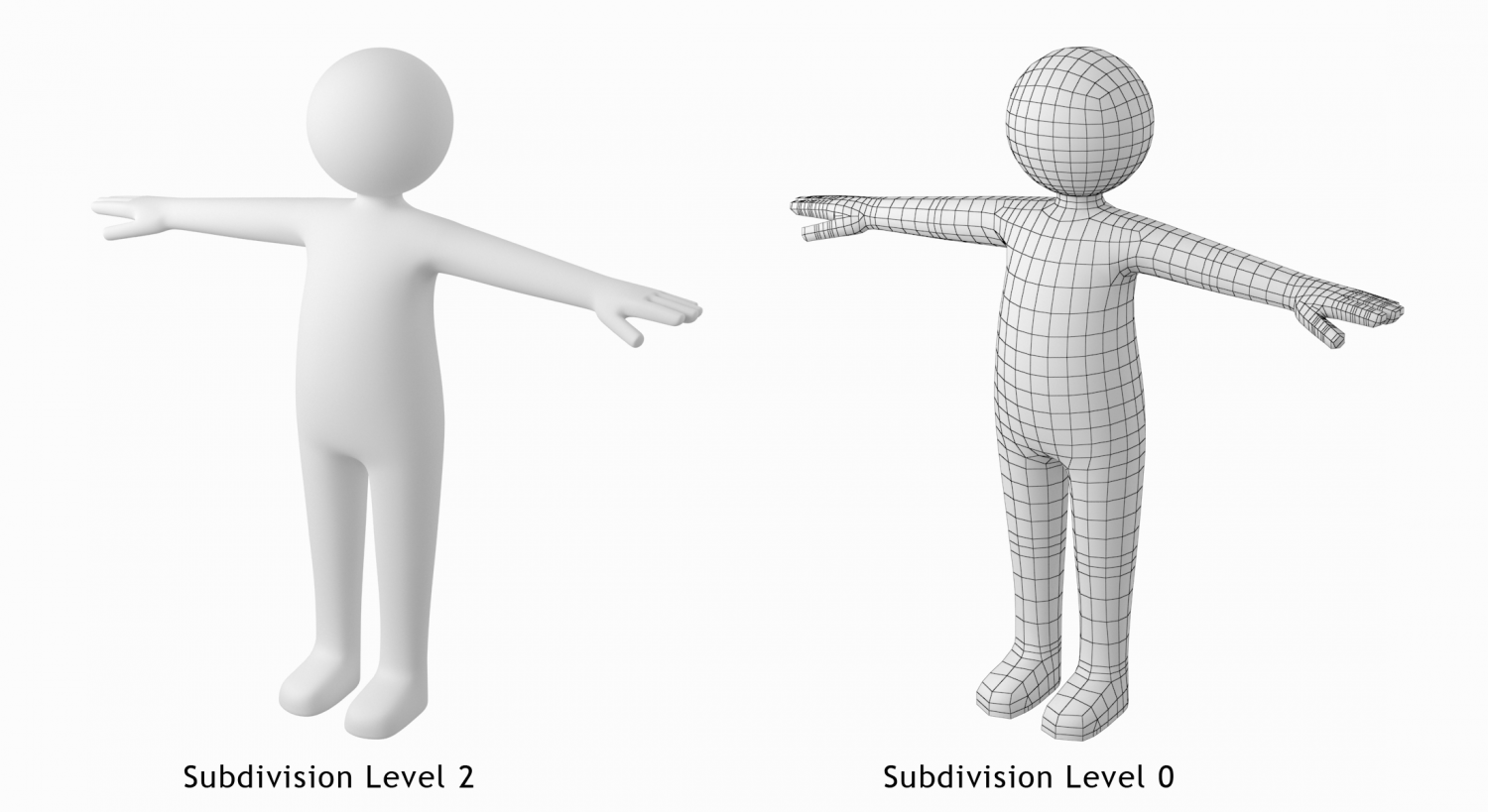 Adult Stylized Stickman in T-Pose 3D Model in Cartoon 3DExport