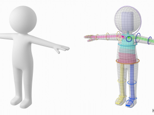 Adult Stickman 180cm CAT Rig 3D Модель