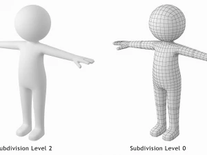 Adult Stickman 180cm CAT Rig 3D Model