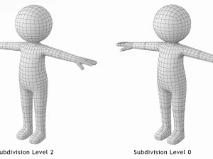 Adult Stickman 180cm CAT Rig 3D Model