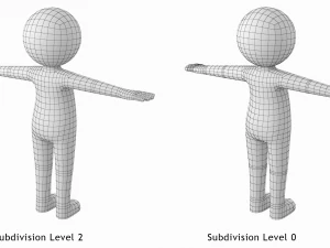 Adult Stickman 180cm CAT Rig 3D Model