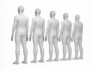 5 टोपोलॉजी में विश्राम मुद्रा में प्राकृतिक पुरुष 3D मॉडल