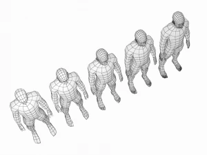 5 टोपोलॉजी में विश्राम मुद्रा में प्राकृतिक पुरुष 3D मॉडल