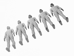 Natural Male in Rest Pose in 5 Topologies Modelo 3D