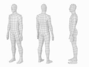 Natural Male in Rest Pose in 5 Topologies Modelo 3D