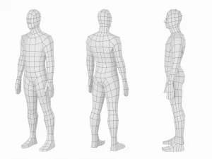 5 टोपोलॉजी में विश्राम मुद्रा में प्राकृतिक पुरुष 3D मॉडल