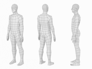 Natural Male in Rest Pose in 5 Topologies Modelo 3D
