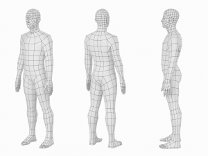 Natural Male in Rest Pose in 5 Topologies Modelo 3D