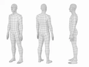 5 टोपोलॉजी में विश्राम मुद्रा में प्राकृतिक पुरुष 3D मॉडल