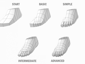 Natural Male in Rest Pose in 5 Topologies Modelo 3D