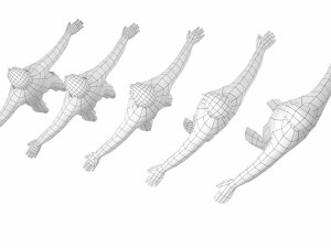 Natural Male in A-Pose in 5 Topologies Modelo 3D