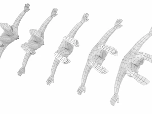 5 टोपोलॉजी में ए-पोज़ में प्राकृतिक पुरुष 3D मॉडल