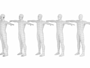 Natural Male in T-Pose in 5 Topologies 3D 모델