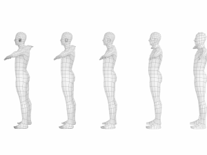 Natural Male in T-Pose in 5 Topologies 3D 모델