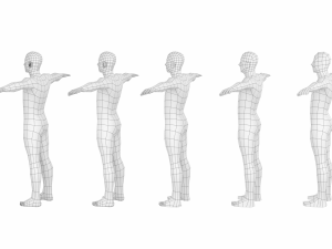 Natural Male in T-Pose in 5 Topologies 3D 모델