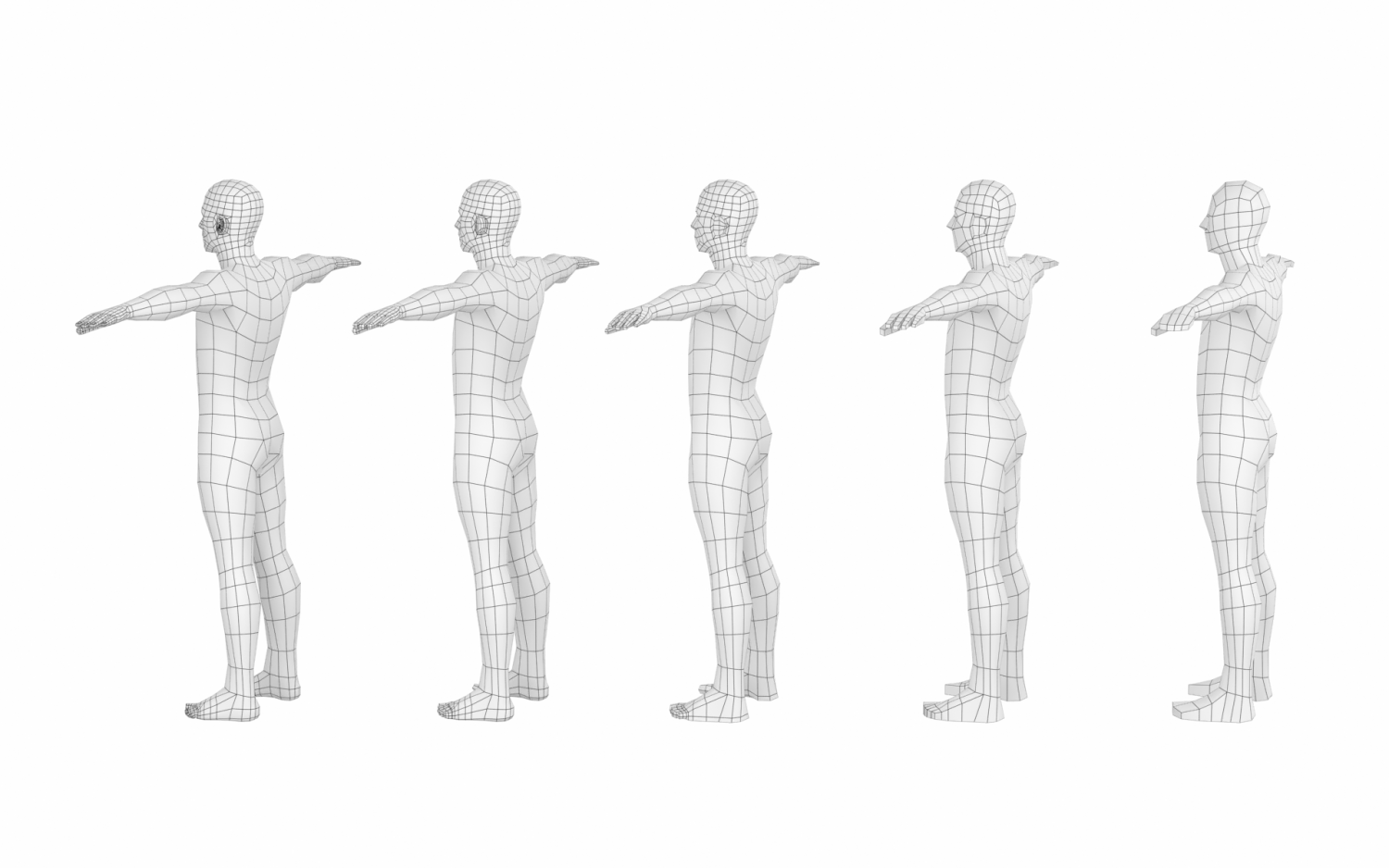 base mesh---man t-pose 3D Model in Man 3DExport
